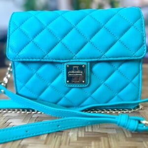 Isaac Mizrahi Turquoise Quilted Chain Crossbody Bag